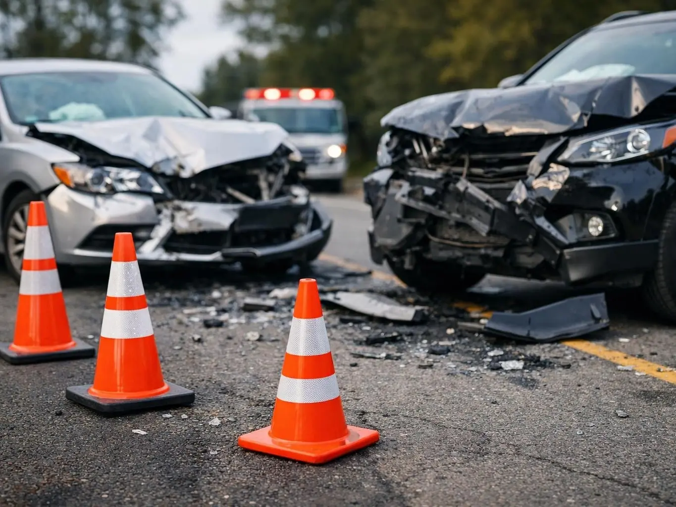 Car accident legal help in Union City by Heritage Park after rear-end crash on wet roadway